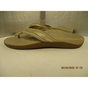 Orthaheel TIDE Beige/Gold Flop Flip Arch Support  Sandals Women's Size 8